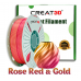 PLA пластик для 3д принтера CREAT3D, 1.75 мм, 2 кольора (Silk Rose Red-Gold), 1 кг.